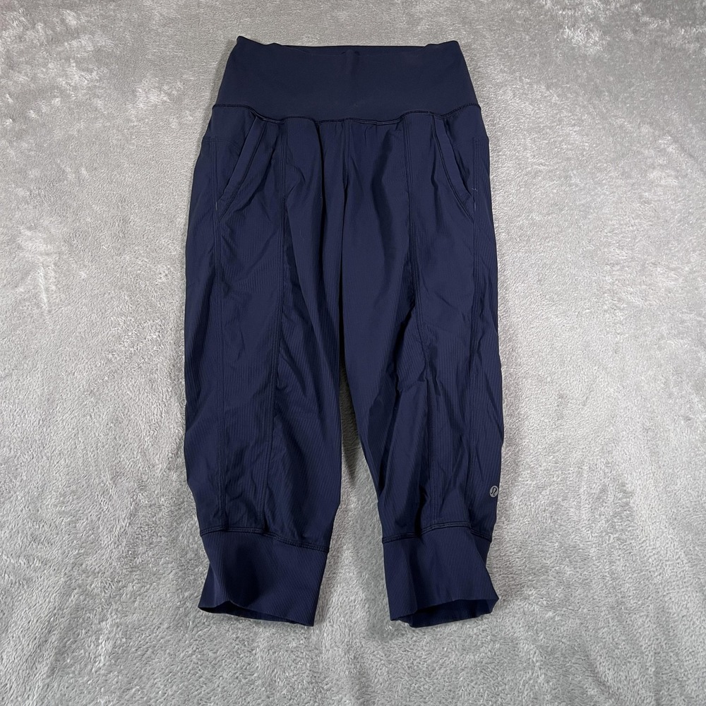 Lululemon Pants Womens 6 Navy Blue Dance Studio Crop‎ Joggers Athletic Yoga